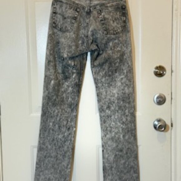 1980s Levi's 501 Button-Fly Straight-Leg Black Acid Wash Jeans Sz 30x36 Uni-Sex - Picture 2 of 15